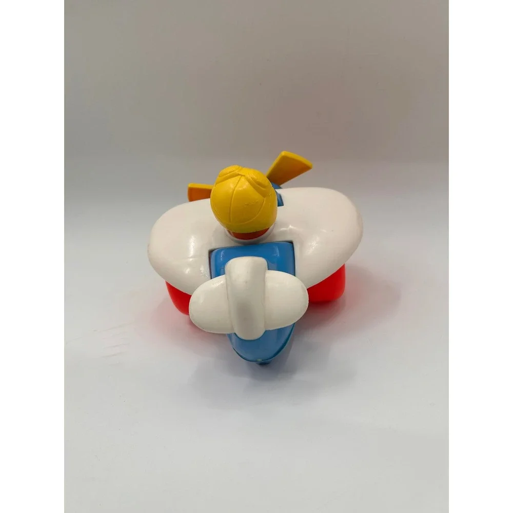 Vintage 1980 Fisher Price #171 Pull Along Airplane Toy Pilot Propeller Collector
